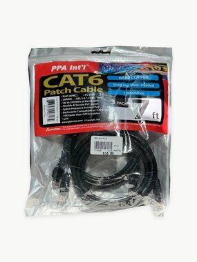 Black CAT6 Patch Cable 7ft - 2pc not 3